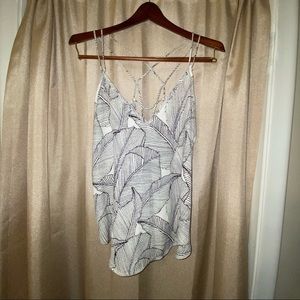 Medium floral pattered tank top sienna sky cross straps